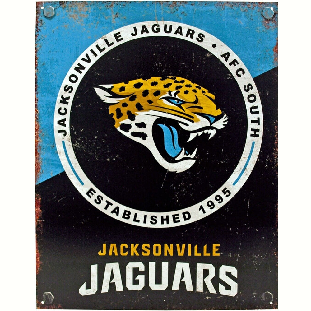 Jacksonville Jaguars Established 1995 Licensed Vintage Novelty Sign 16" x 12.5" Home & Garden:Home Décor:Plaques & Signs Style Your Walls